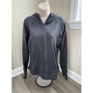 ATHLETA Full Zip Medium Gray full zip Hoodie Athletic Top RN# 54023